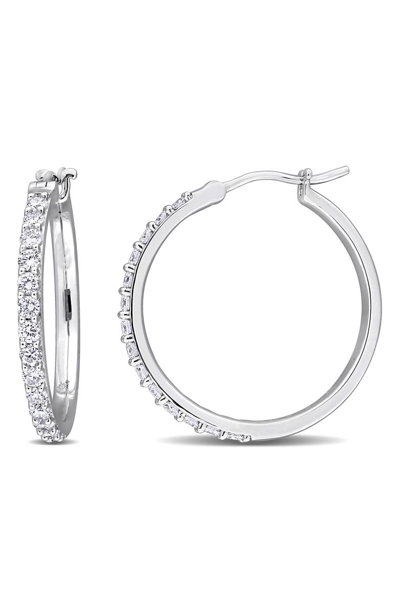 Created Forever Lab Grown Diamond Hoop Earrings - 0.98ct., Main, color, Silver