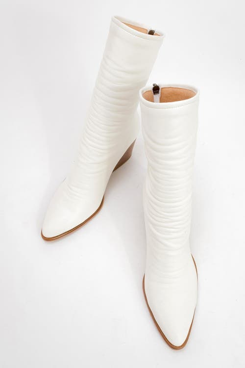 Prologue Shoes Laval Back-zip Block Heel Boot In White