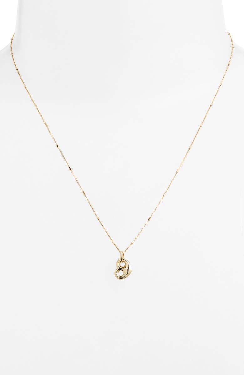 Zoë Chicco 14K Gold Small Puffed Mariner Heart Pendant Bar Station Cable Chain Necklace, Alternate, color, Yellow Gold