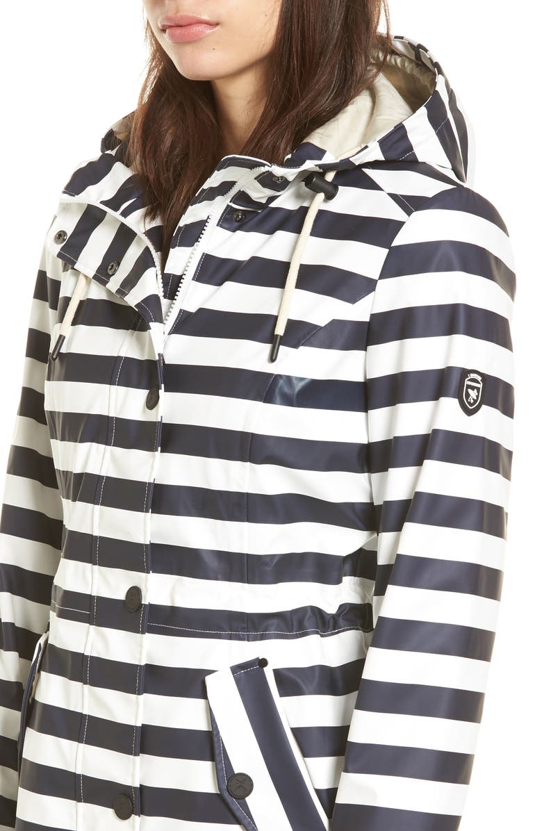 1 Madison 30 Stripe Hooded Raincoat, Alternate, color,