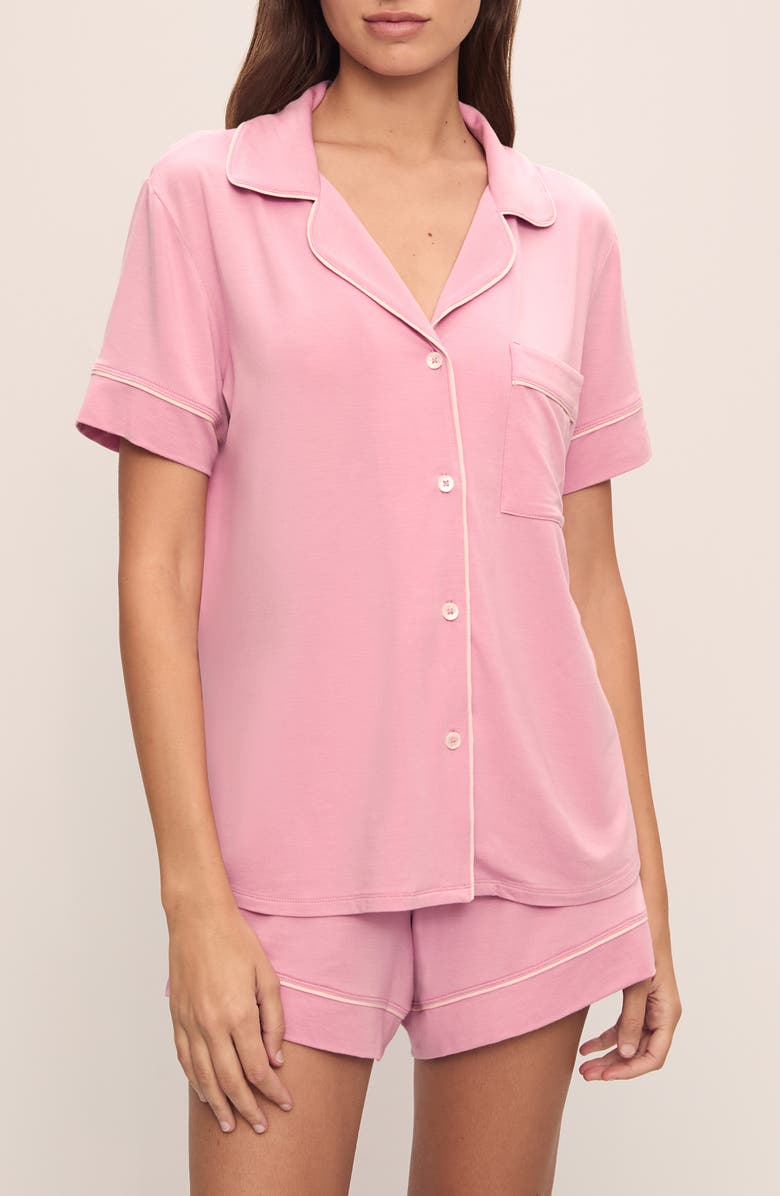 Eberjey Gisele Relaxed Short Pajamas, Main, color, Rose Quartz/ Petal