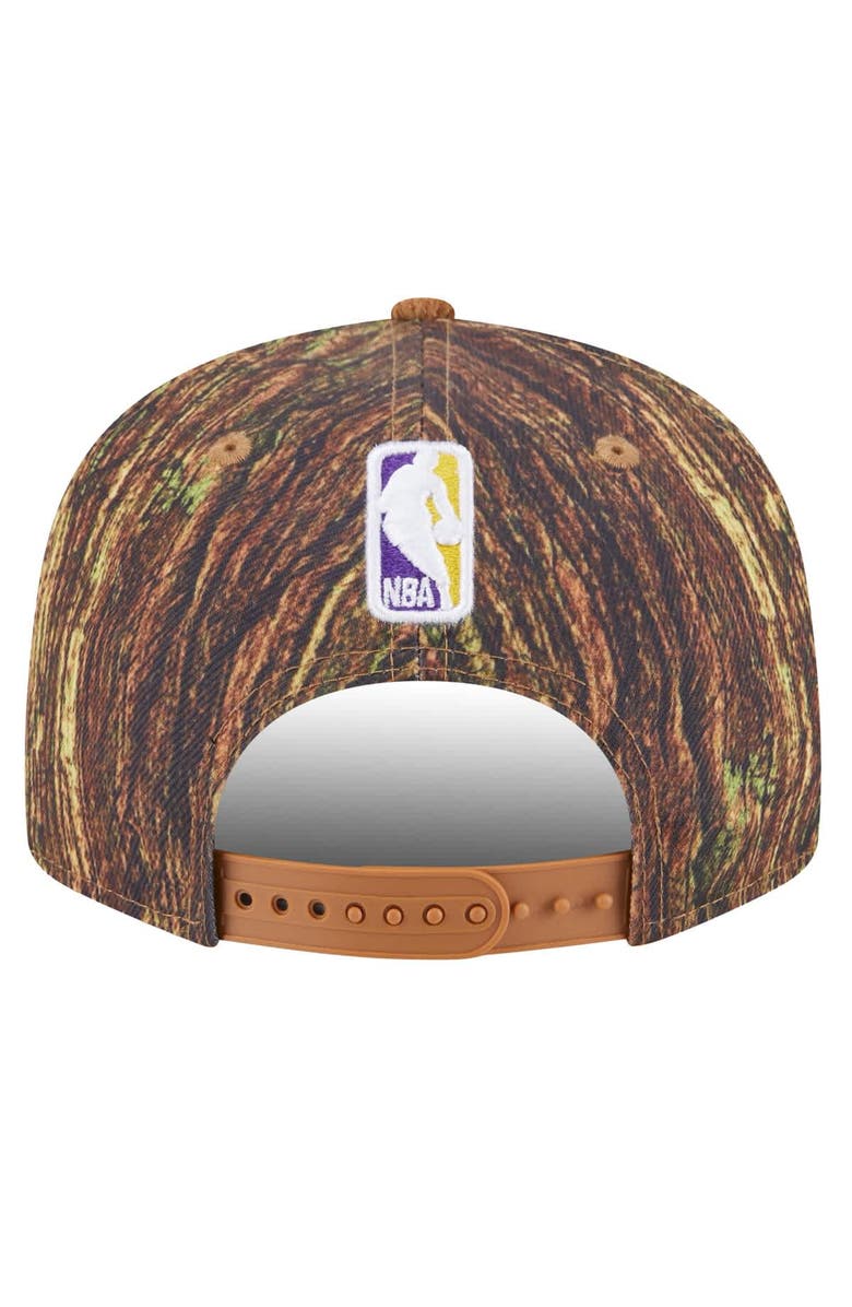 New Era Men's New Era  Camo Los Angeles Lakers Victory Grove Forest Sneaker Pin 9FIFTY Snapback Hat, Alternate, color, 