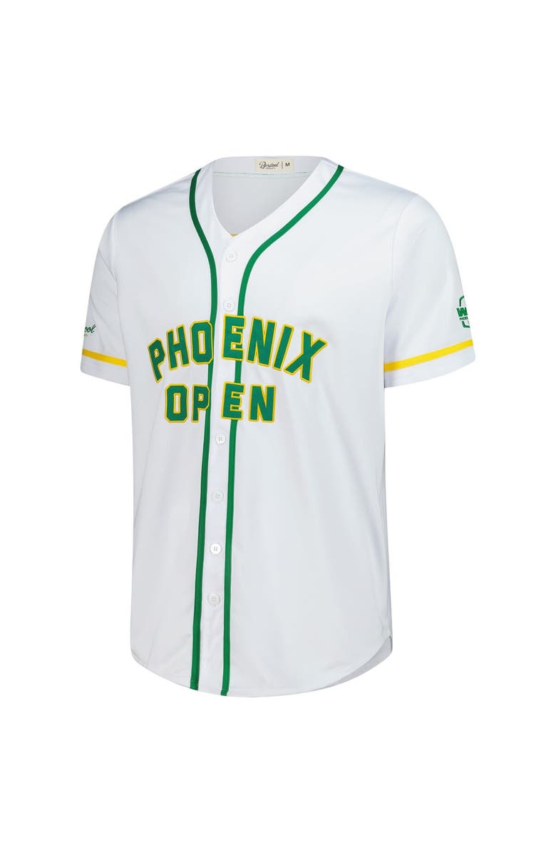 BARSTOOL GOLF Men's Barstool Golf White WM Phoenix Open Baseball Jersey, Alternate, color, White