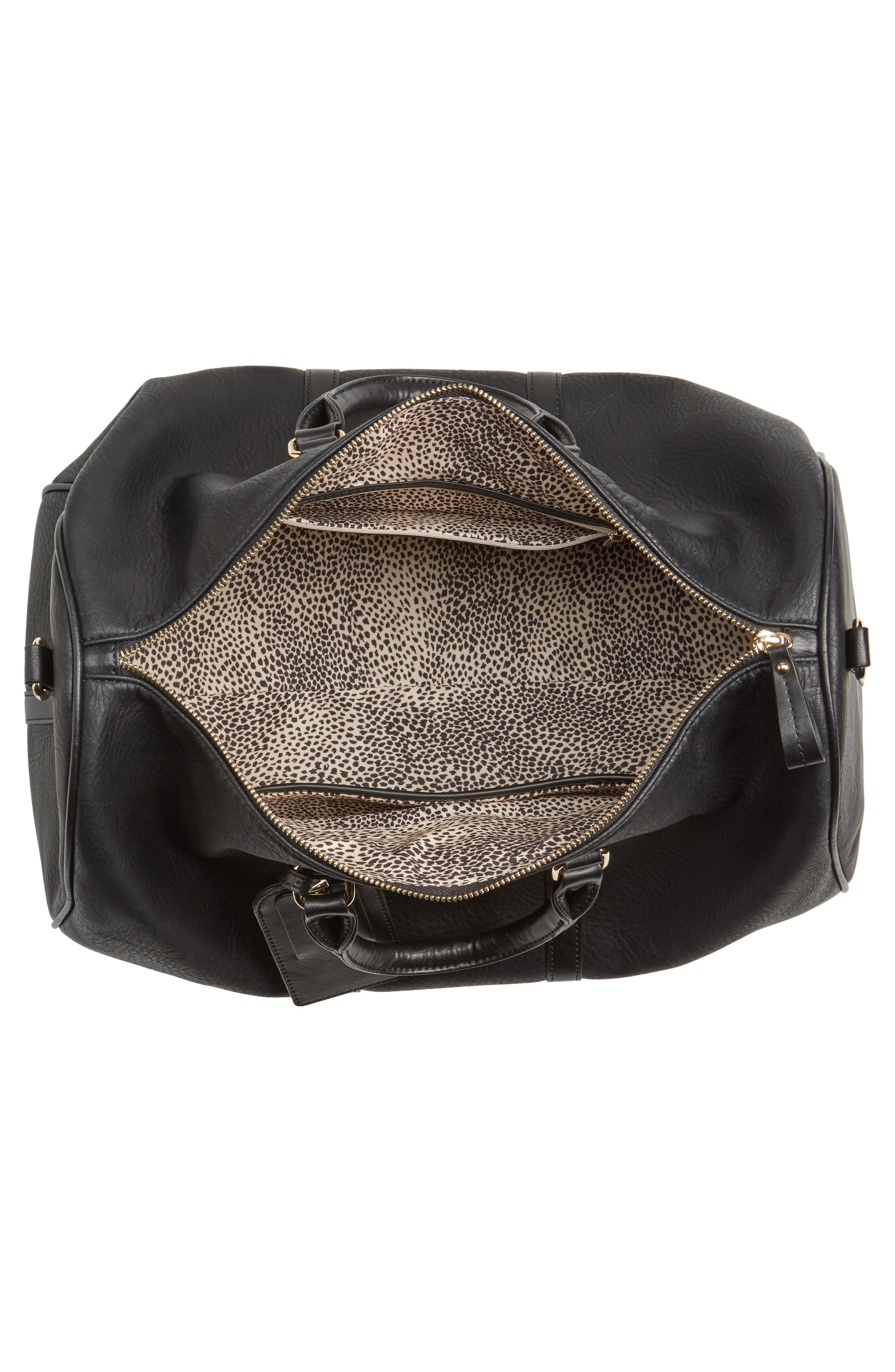 Cassidy Faux Leather Duffle Bag, Alternate, color, NEW BLACK