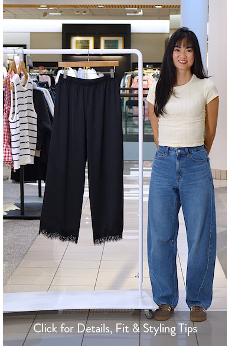 Lace Trim Satin Pants video