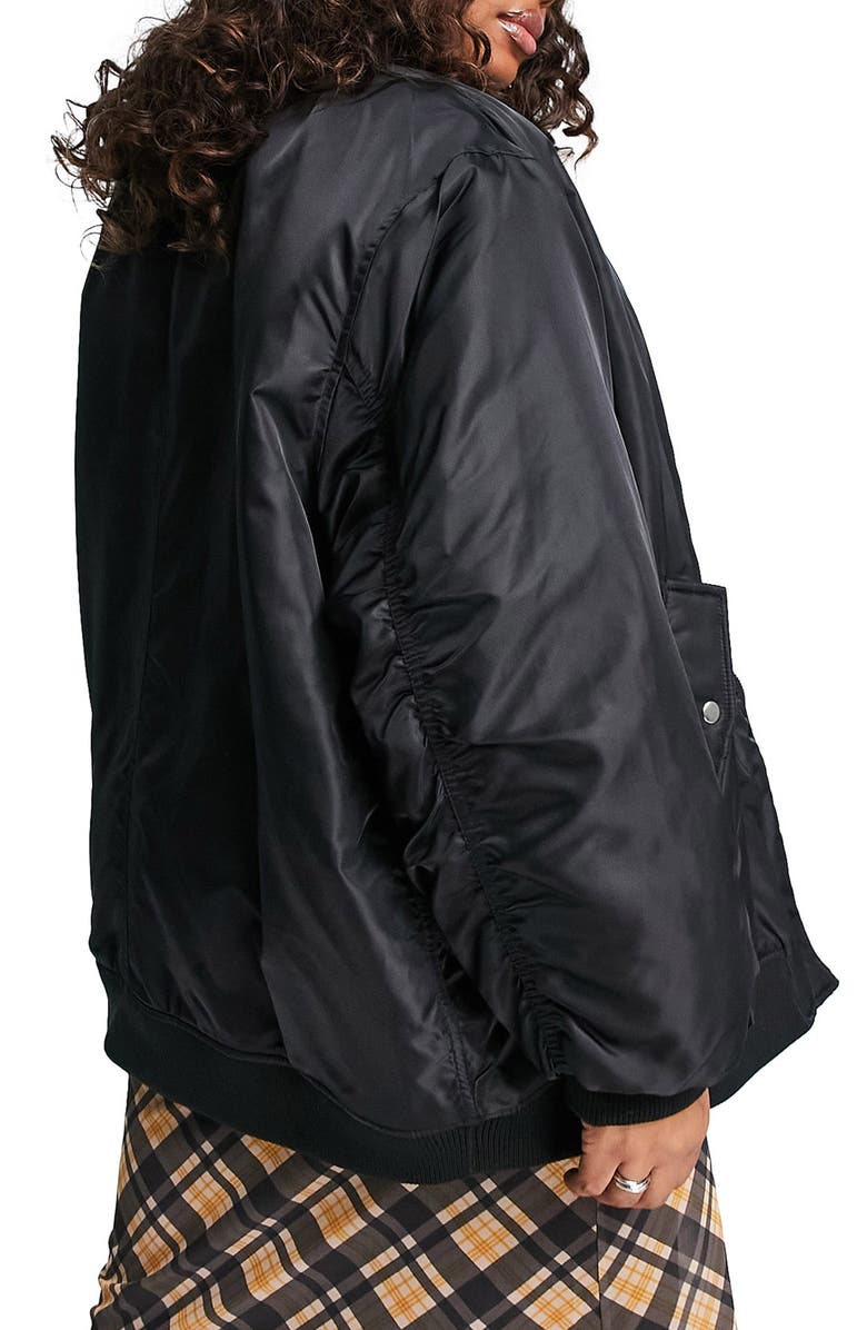 ASOS DESIGN Curve Oversize Bomber Jacket, Alternate, color,