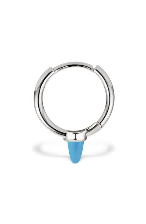 Turquoise Single Spike Hoop Earring
