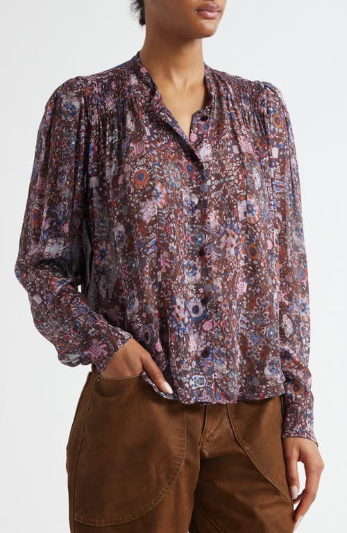 Isabel Marant Étoile Lightweight Long Sleeve Printed Top In Multi