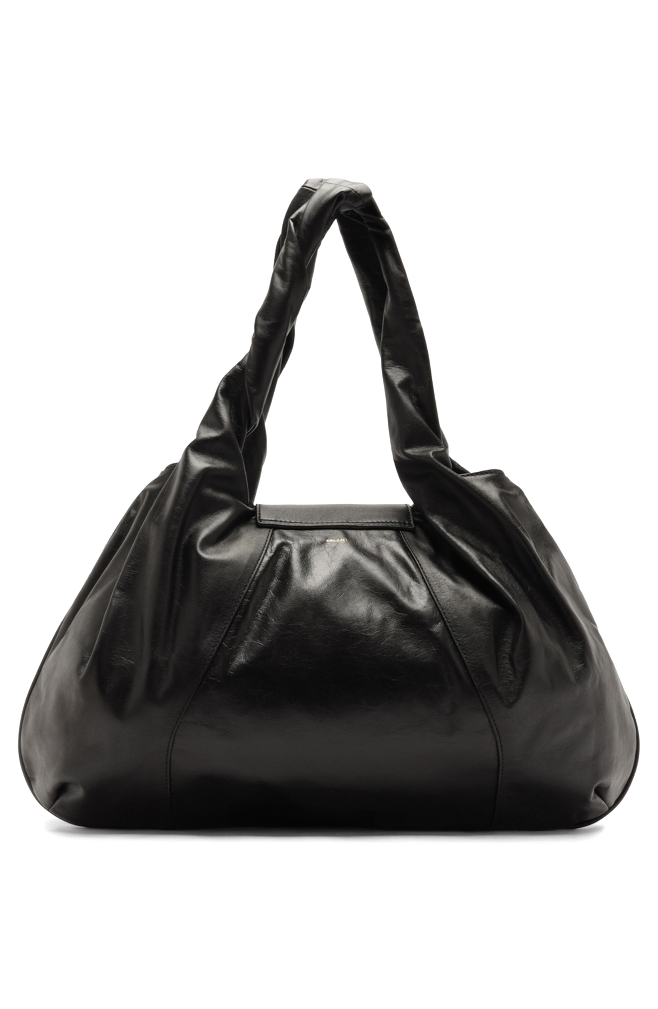 Arezzo Large Rita Leather Hobo Bag, Alternate, color, Black
