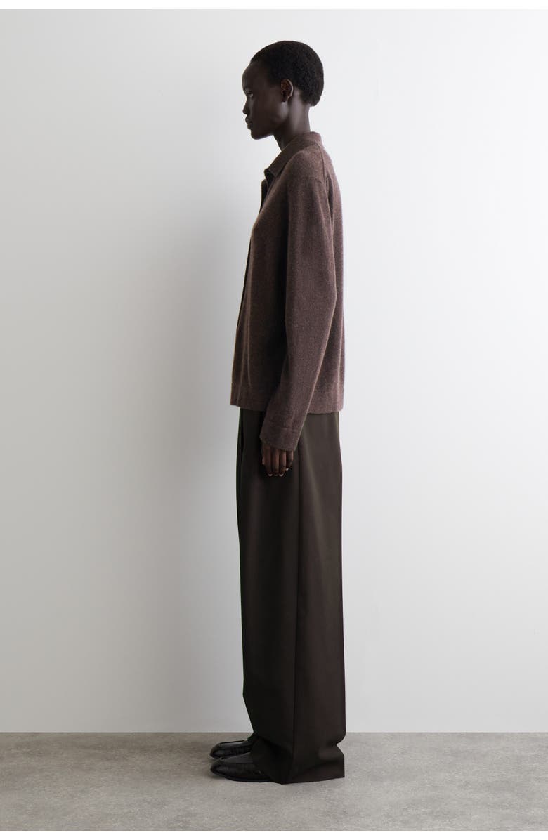 COS Cashmere Shirt, Alternate, color, Dark Brown