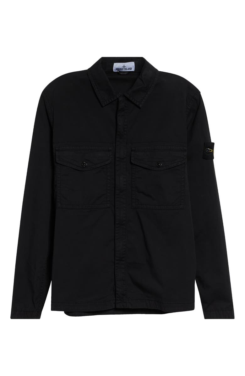 Stone Island Stretch Organic Cotton Twill Overshirt, Main, color, V0029 Black