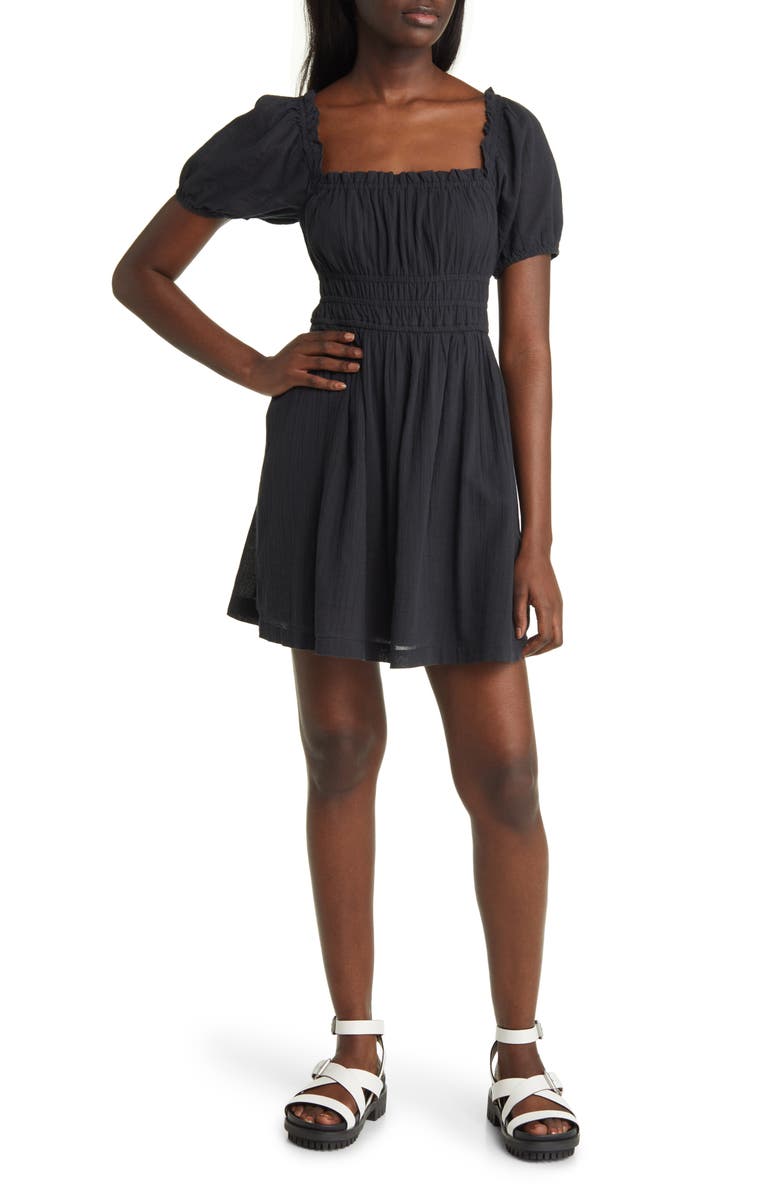 BP. Shirred Puff Sleeve Prairie Dress, Main, color,