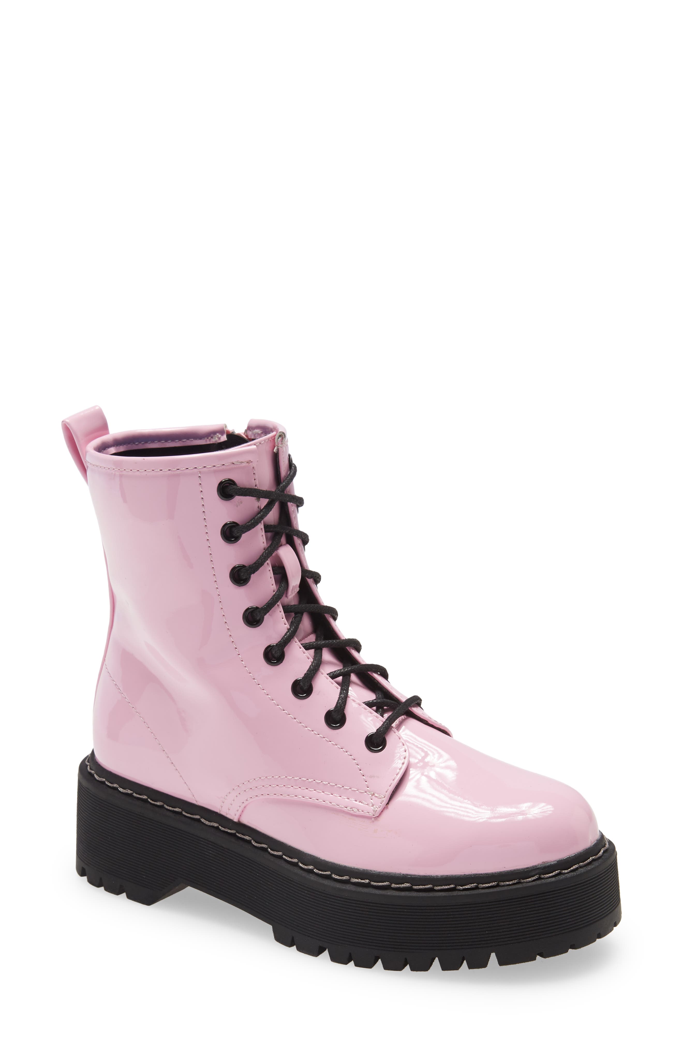 Betty Lace-Up Boot, Main, color, PINK PATENT