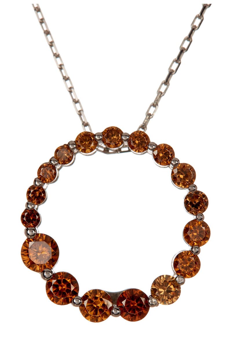 SUZY LEVIAN Sterling Silver Chocolate CZ Journey Pendant Necklace, Main, color, Brown