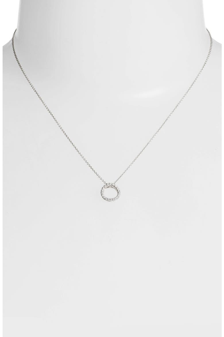 20th Anniversary Pavé Diamond Circle Necklace (Nordstrom Exclusive), Alternate, color, WHITE GOLD/ DIA