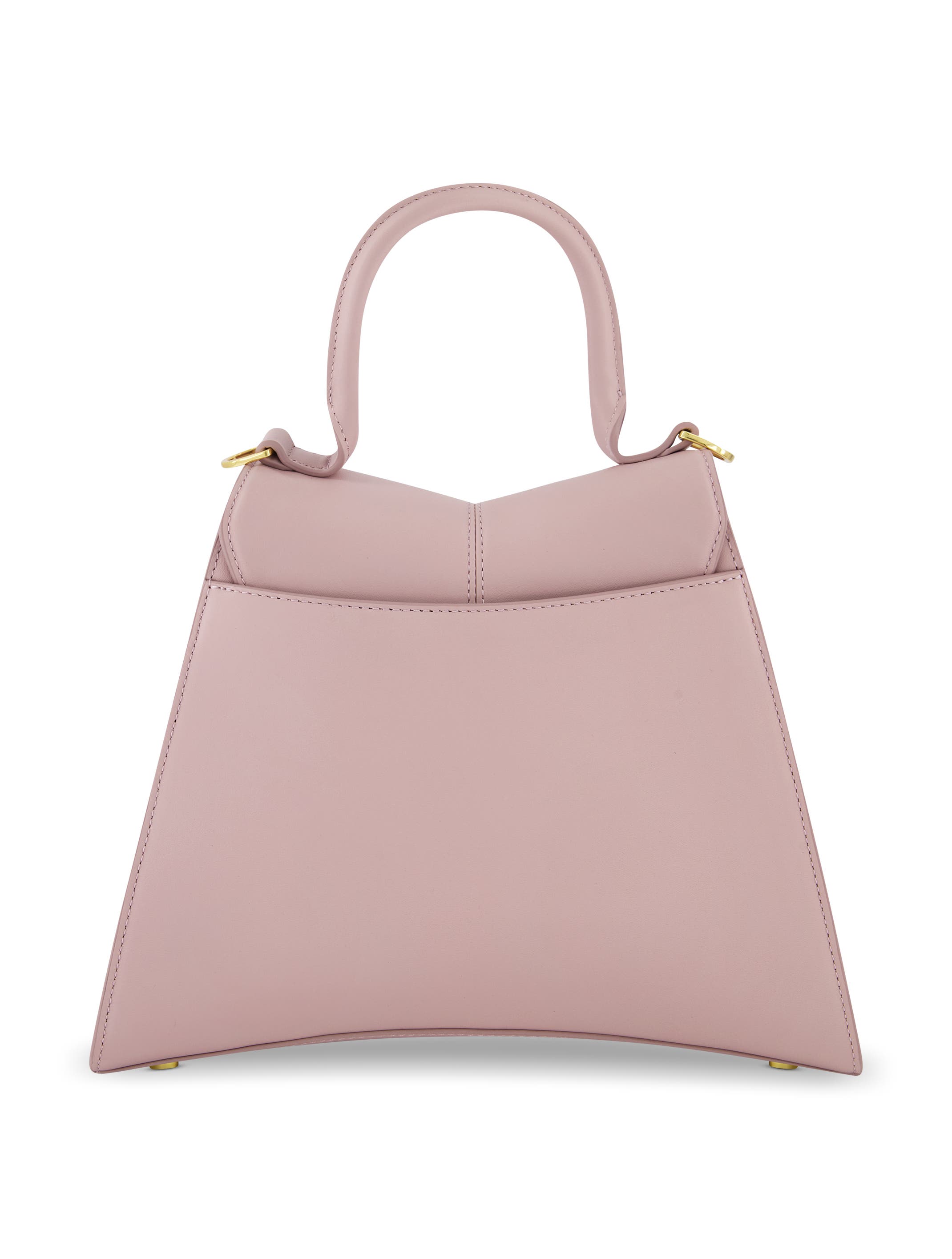 Mac Duggal Gold Plated Hardware Angular Leather Handbag, Alternate, color, Wisteria