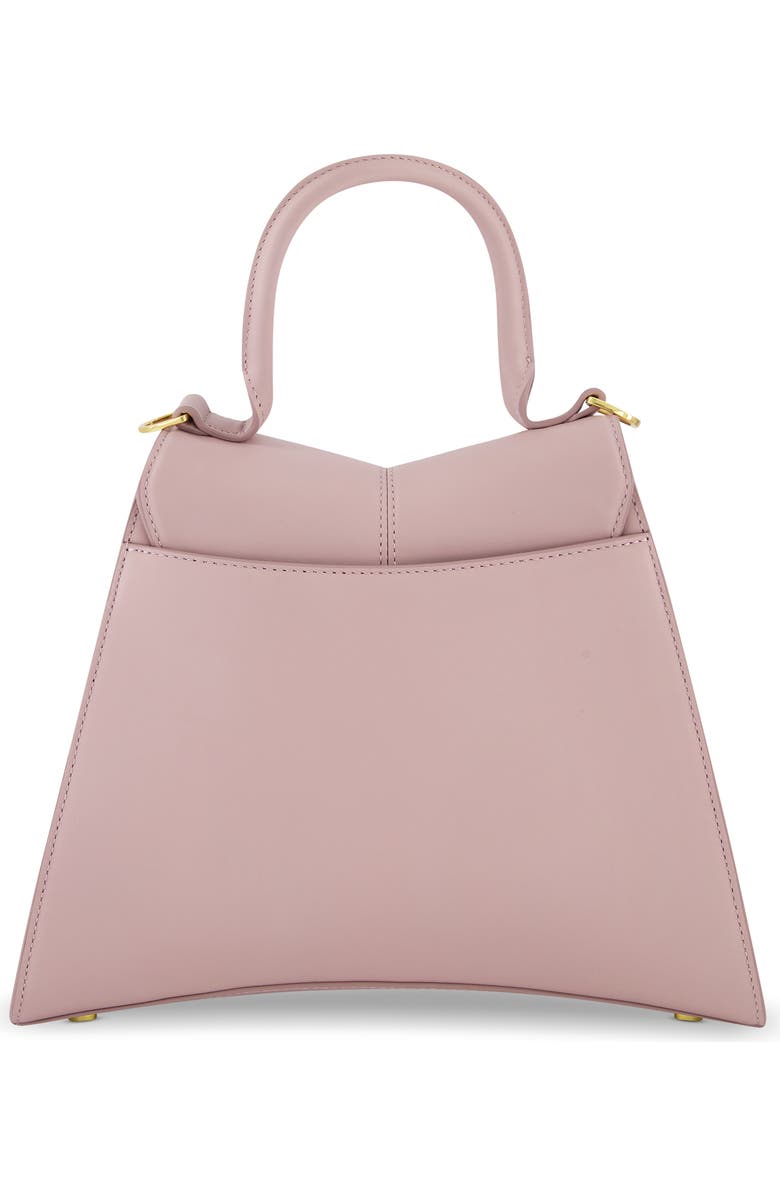 Mac Duggal Gold Plated Hardware Angular Leather Handbag, Alternate, color, Wisteria