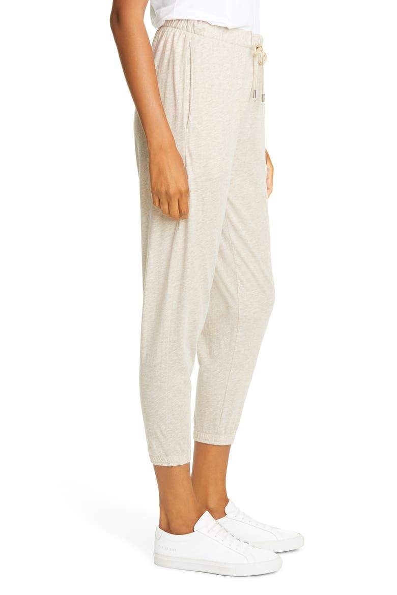 Pima Cotton Blend Knit Joggers, Alternate, color, HEATHER OATMEAL