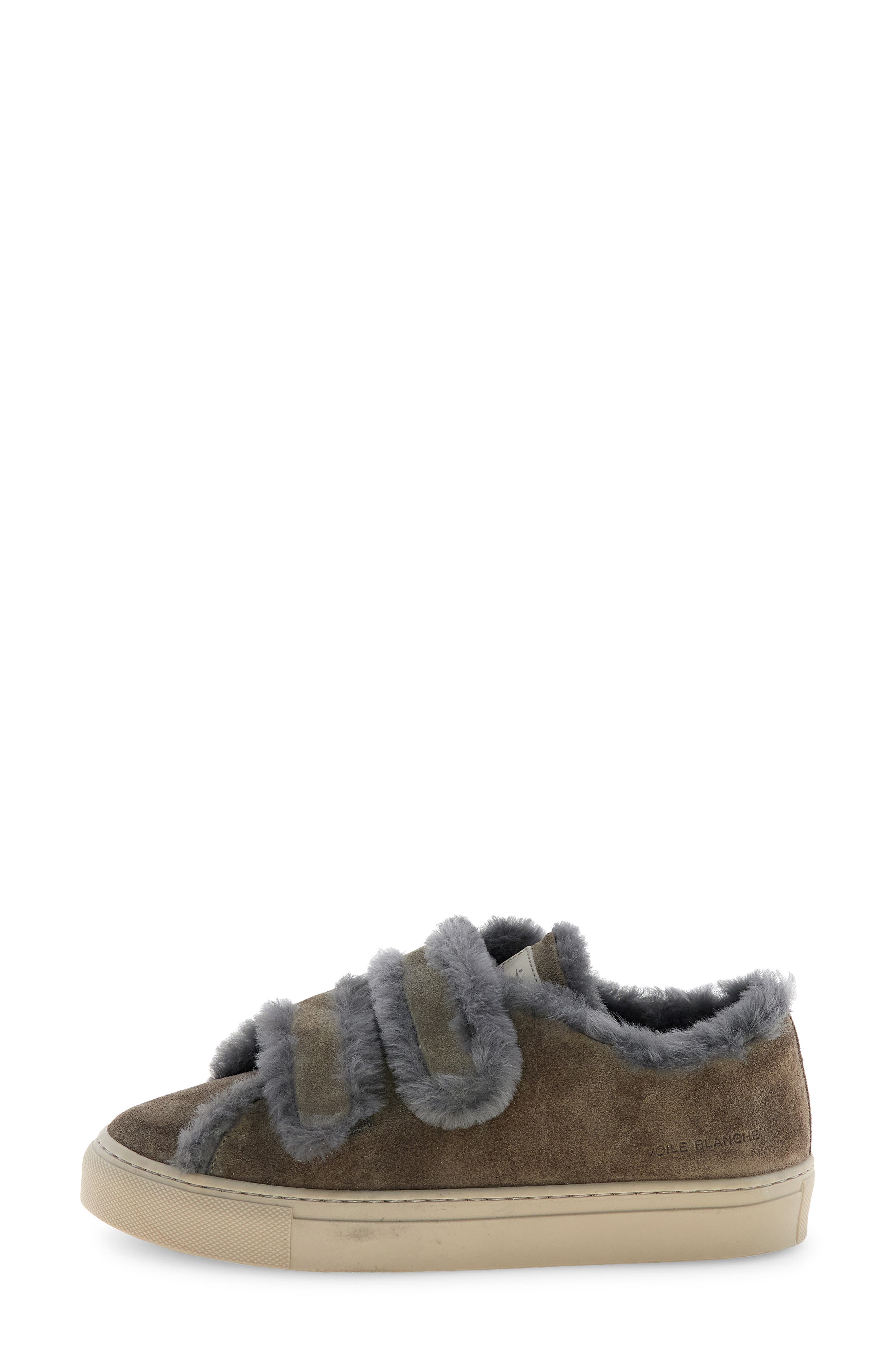 Voile Blanche Gretha Genuine Shearling Sneaker, Alternate, color, Mid Grey