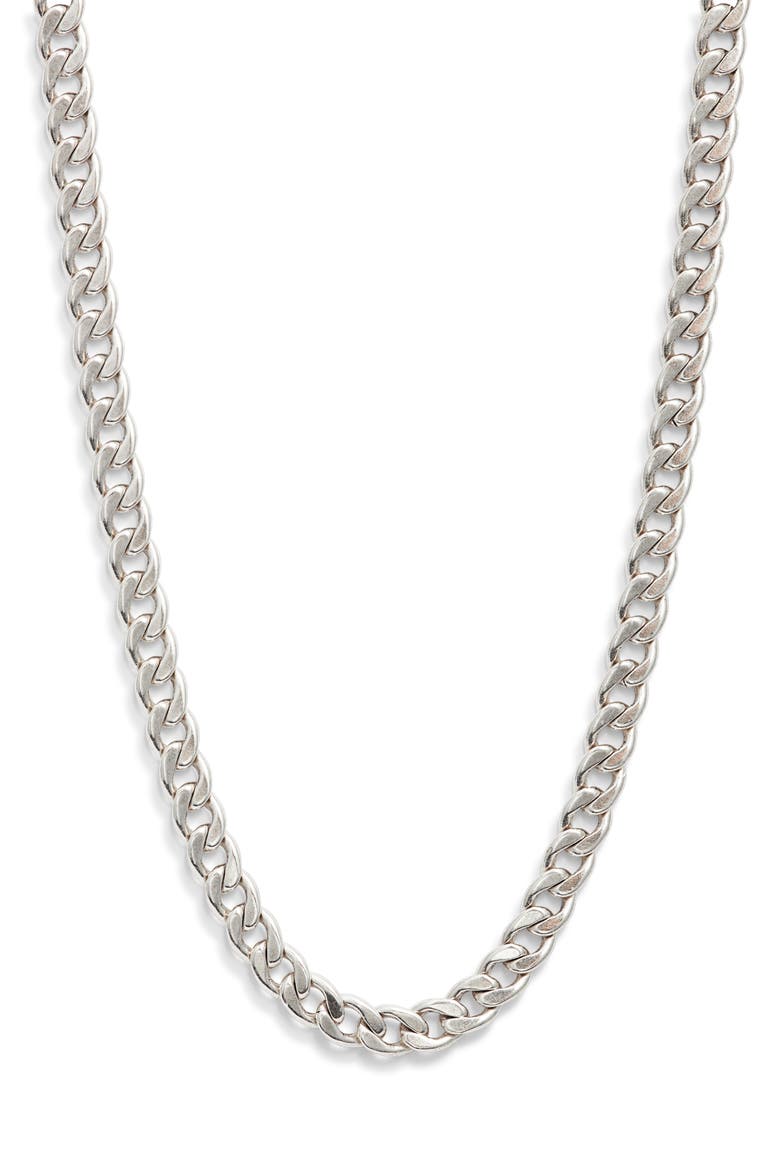 Rhapsody Cuban Chain Necklace, Main, color, SILVER