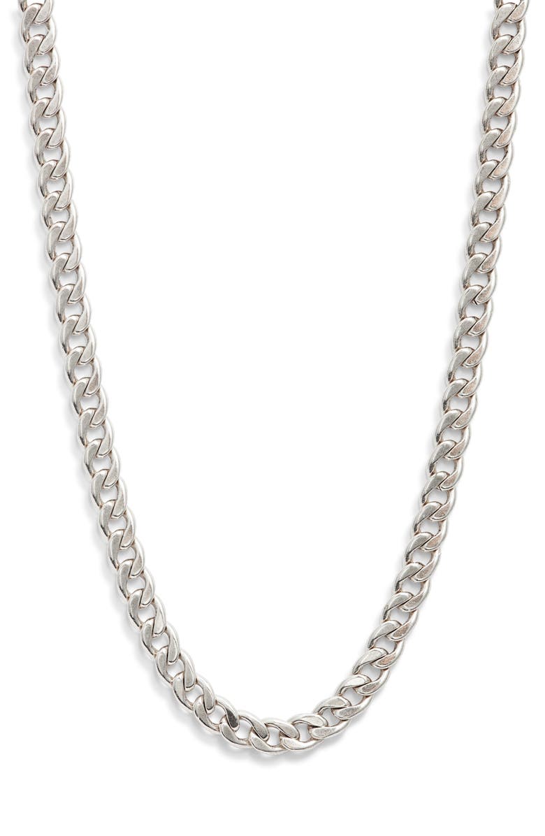 Child of Wild Rhapsody Cuban Chain Necklace, Main, color, Silver