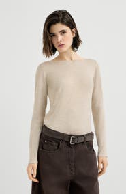 Brunello Cucinelli Sparkling cashmere and silk lightweight sweater