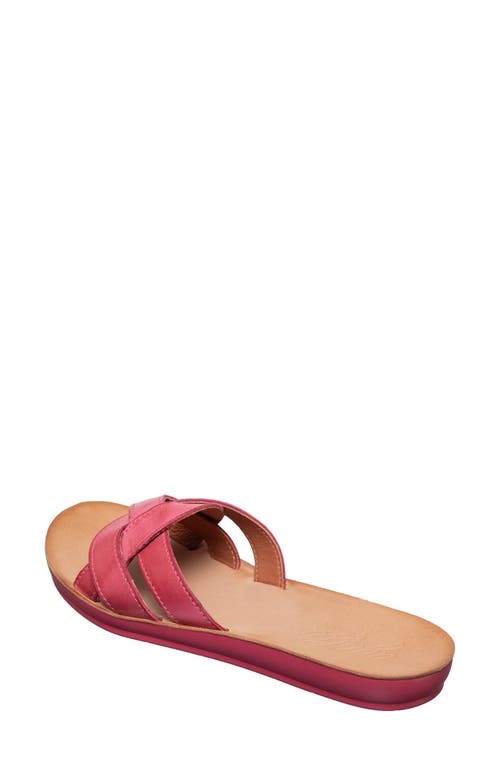 Antelope Alta Woven Leather Slide Sandal In Pink