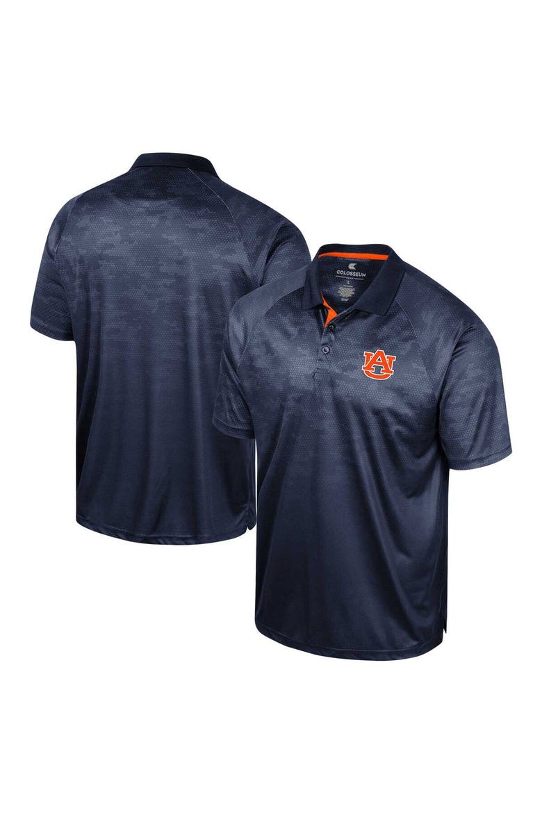Men's Colosseum Navy Auburn Tigers Honeycomb Raglan Polo, Main, color, Navy