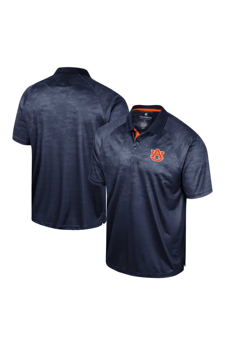 COLOSSEUM Men's Colosseum Navy Auburn Tigers Honeycomb Raglan Polo, Main, color, Navy