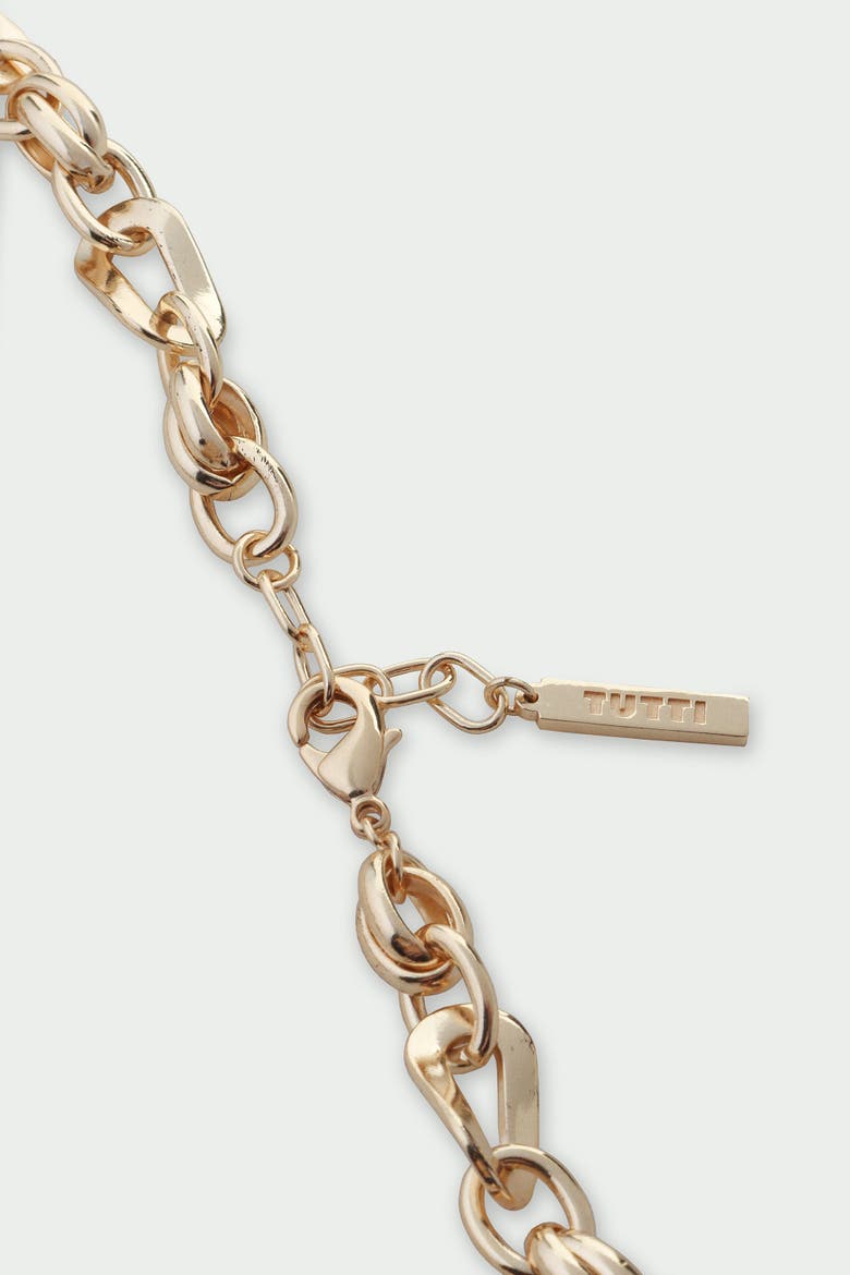 Wave Chain Necklace, Alternate, color, Gold