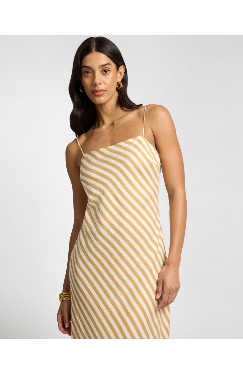 Onia Slip Dress, Alternate, color, Ochre/Off White