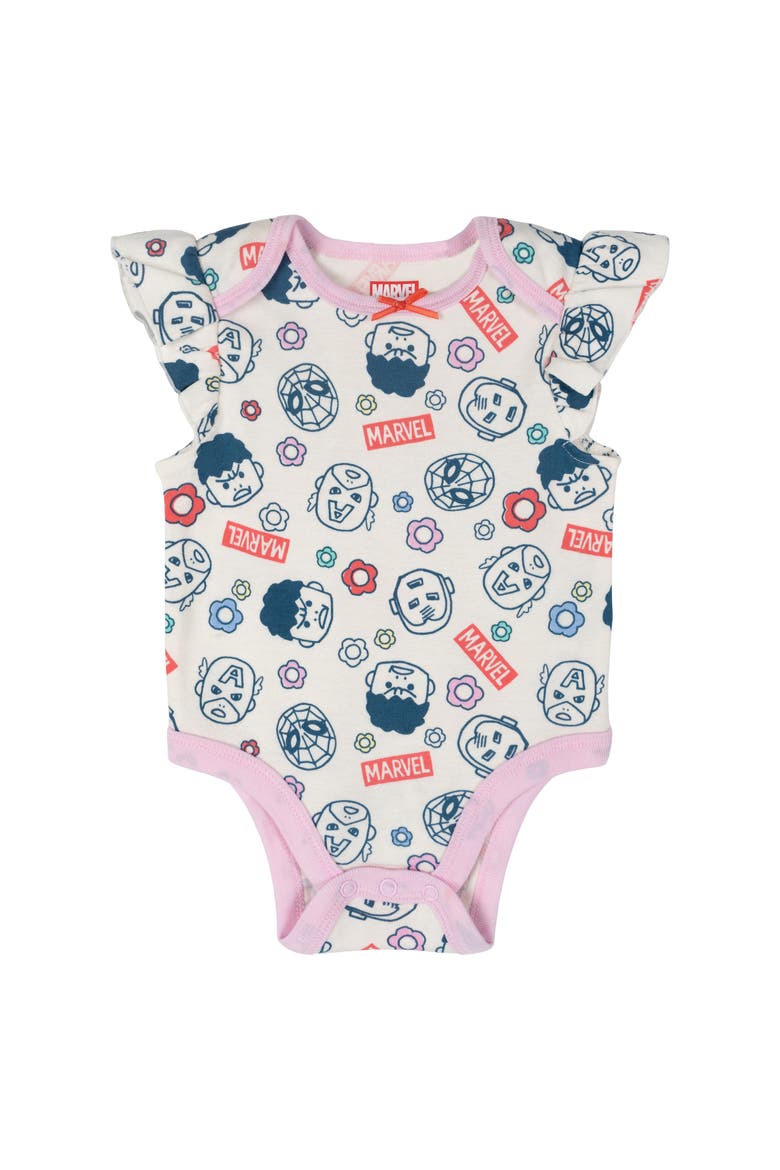 5-Pack One Piece Bodysuits, Alternate, color, Avengers Pink Multi