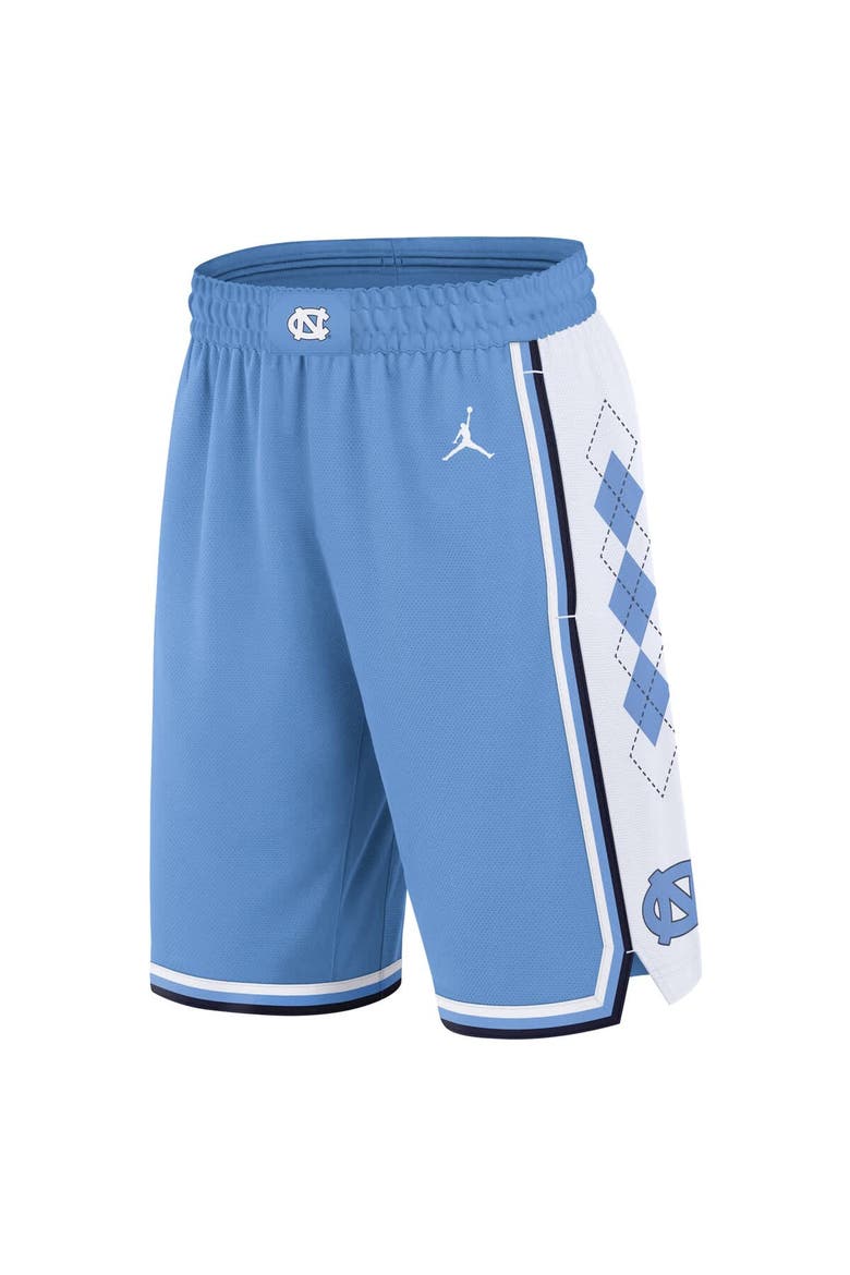 Men's Jordan Brand Carolina Blue North Carolina Tar Heels Road Replica Performance Basketball Shorts, Alternate, color, Light Blue