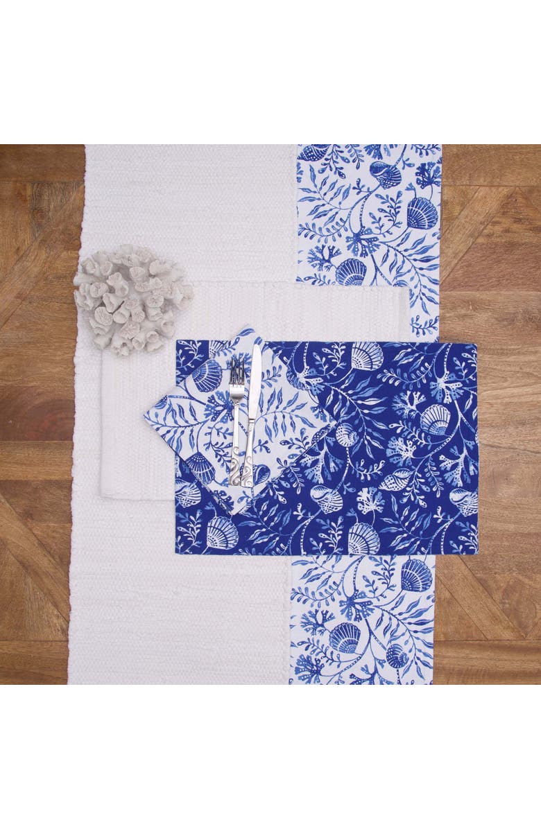 C&F Home Blue Reef Reversible Tufted Machine Washable Table Runner 14" x 72", Alternate, color, Blue