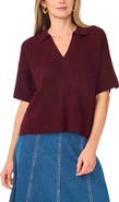 1.STATE Short Sleeve Johnny Collar Sweater