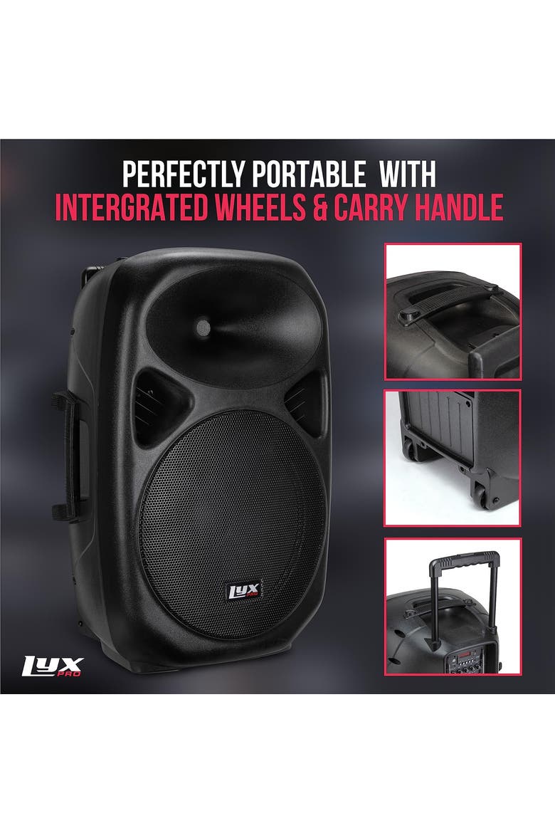 Rechargeable Battery PA Speaker, PA System W/Equalizer SD Slot & Built-in Bluetooth, Alternate, color, Black
