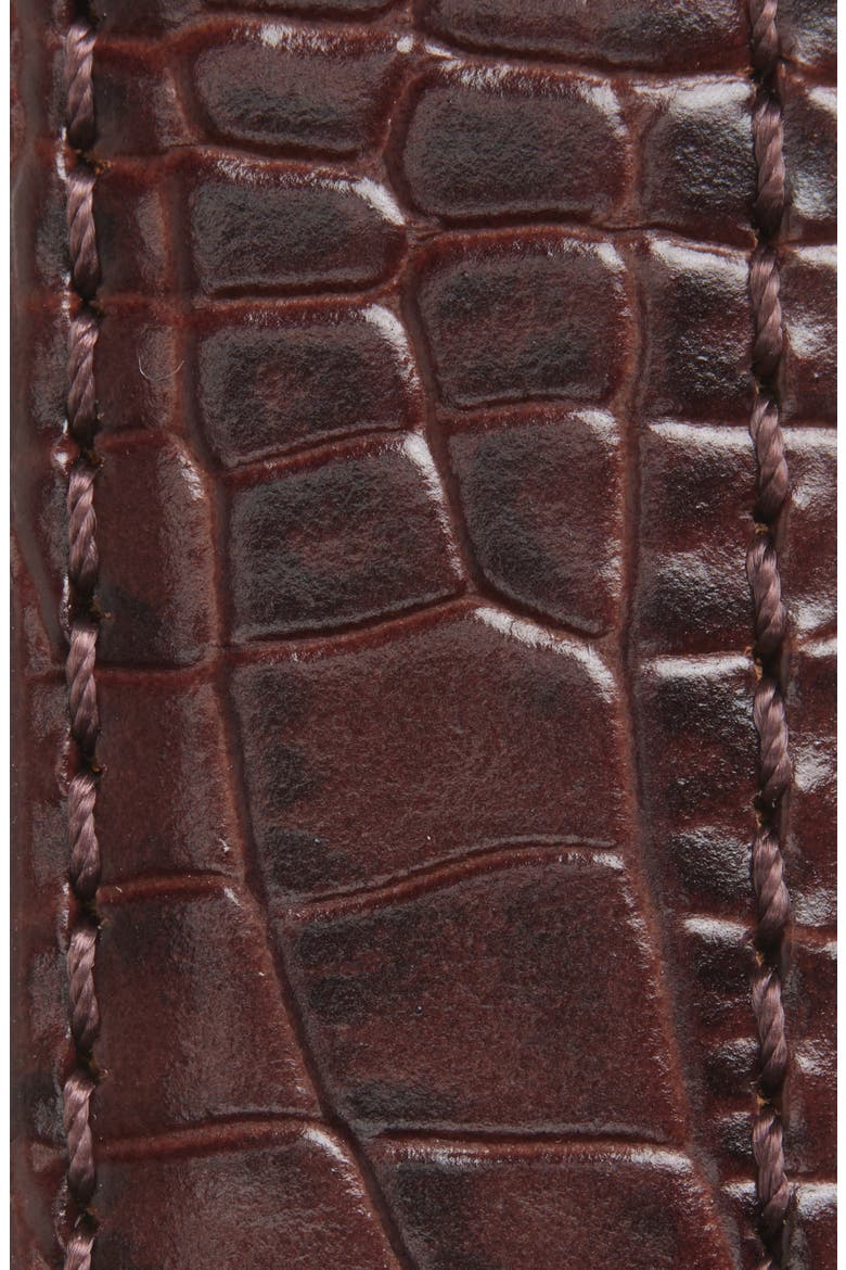 Archive Croc Print Leather Belt, Alternate, color, CHOCOLATE