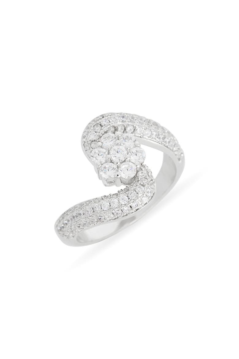 Cubic Zirconia Twisted Ring, Main, color, CLEAR- SILVER