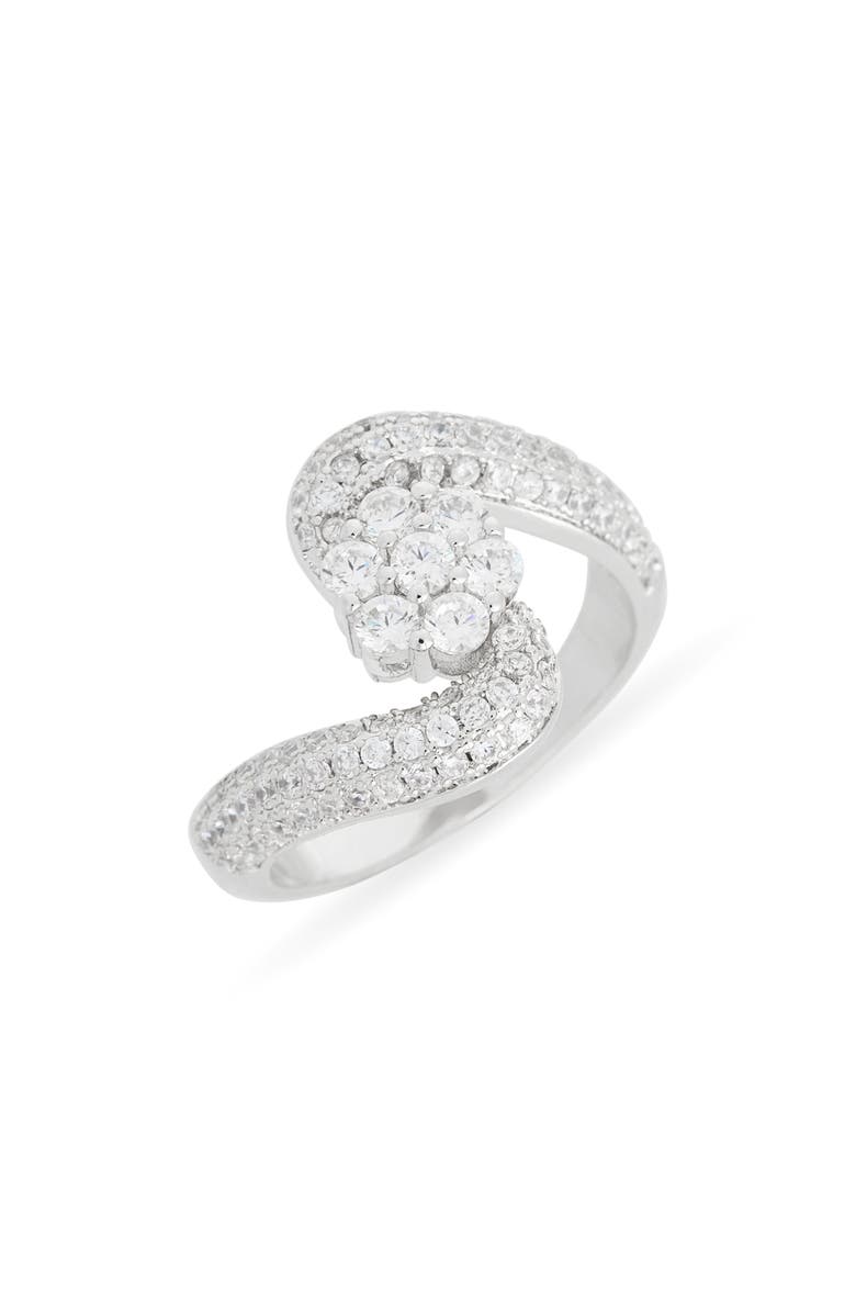 NORDSTROM RACK Cubic Zirconia Twisted Ring, Main, color, Clear- Silver
