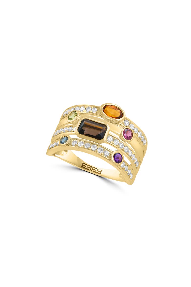 Gold Plated Multi-Stone Statement Ring, Main, color, MULTI