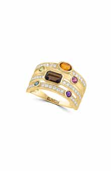 Gold Plated Multi-Stone Statement Ring