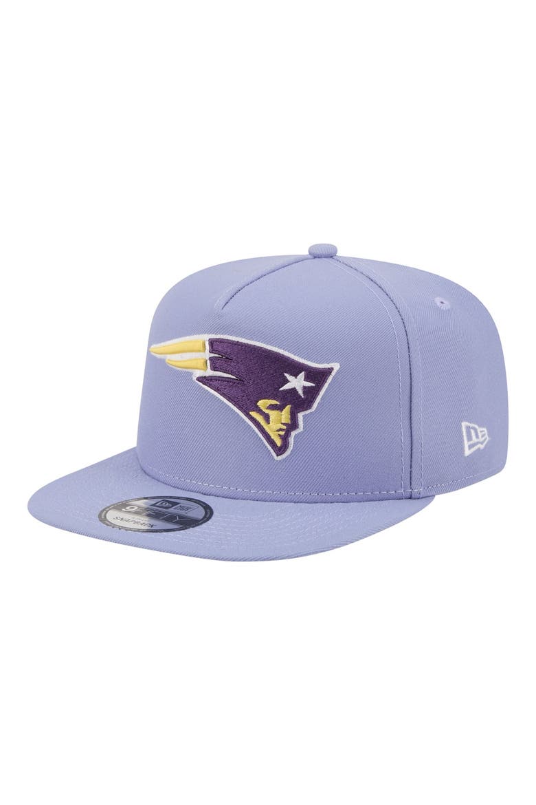 Men's New Era  Lavender New England Patriots Bloom A-Frame 9FIFTY Snapback Hat, Alternate, color, Lavender