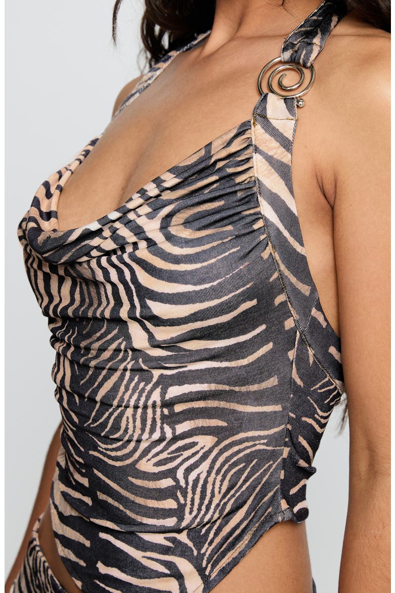 Tiger Print Halter Top, Alternate, color, TIGER