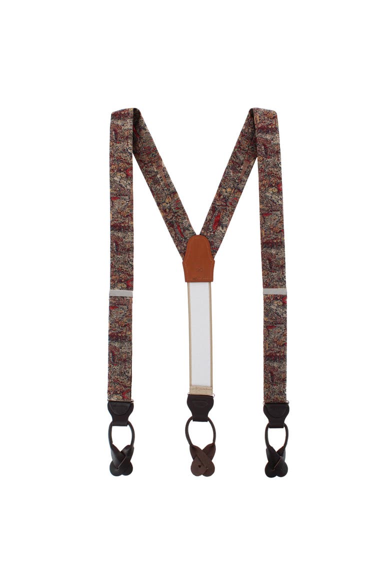 Paris Tapestry Silk Novelyt Button End Suspenders, Alternate, color, Multiple