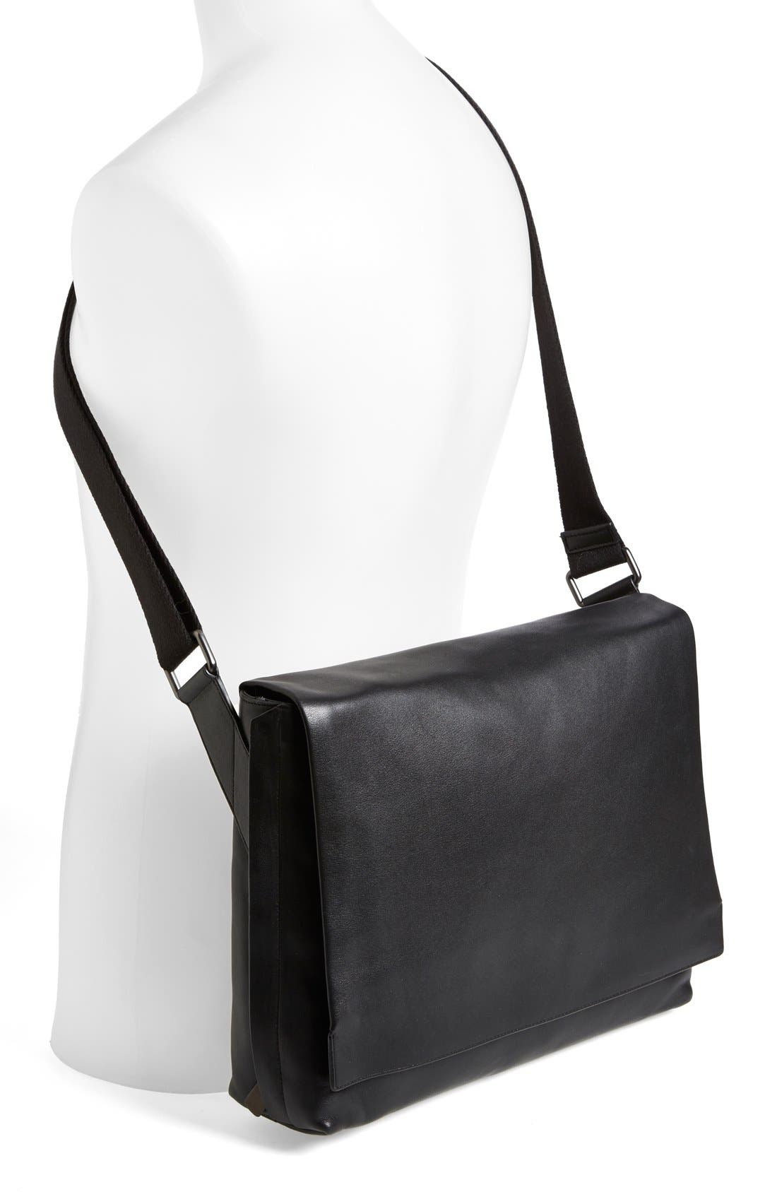 Skagen 'Eric' Leather Messenger Bag, Alternate, color, 