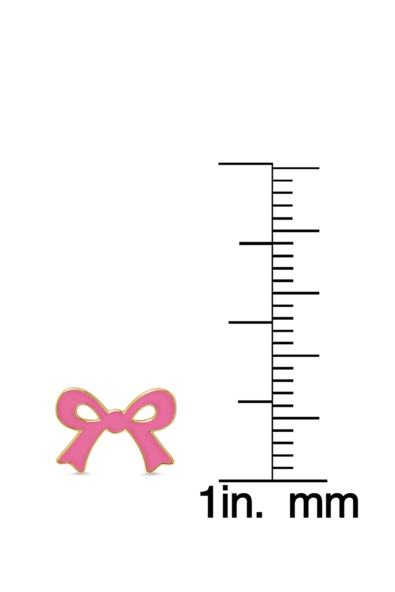 Flat Bow Stud Earrings, Alternate, color, PINK