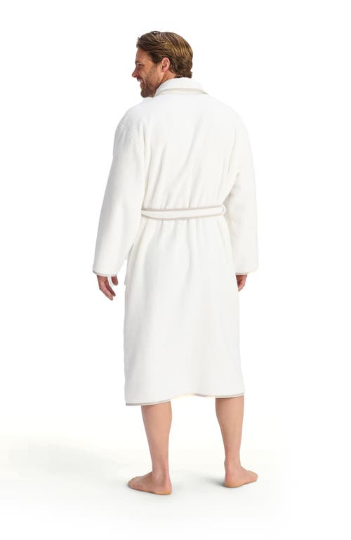 Christy Boundary Piped Edge Luxury Robe In White