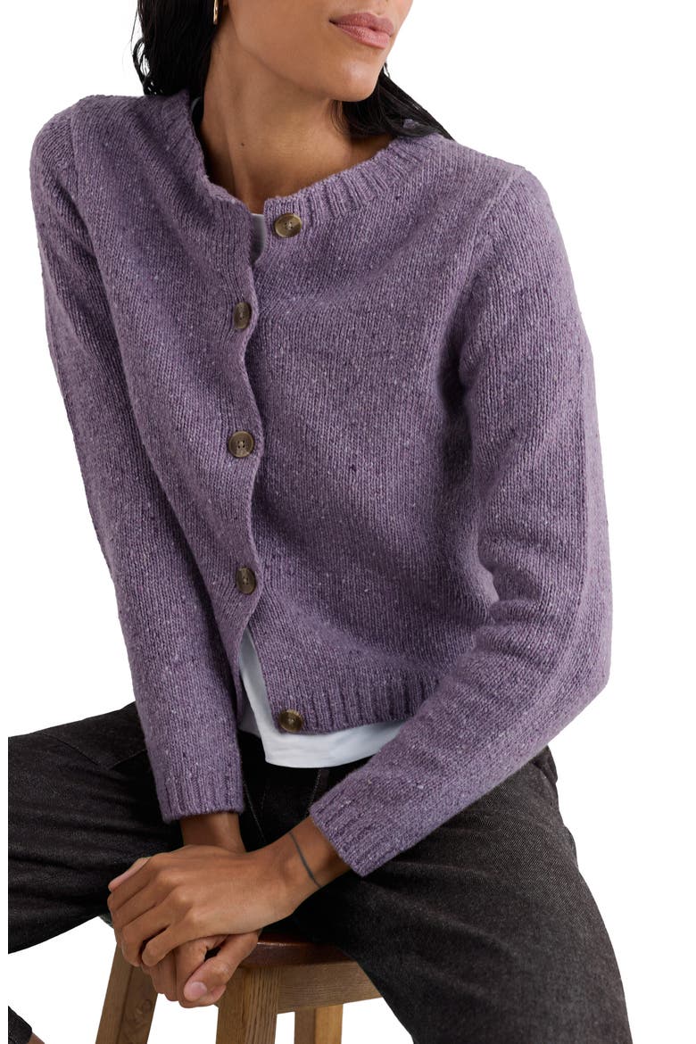 Dawson Pick Merino Wool Blend Cardigan, Main, color, GRAPE THISTLE
