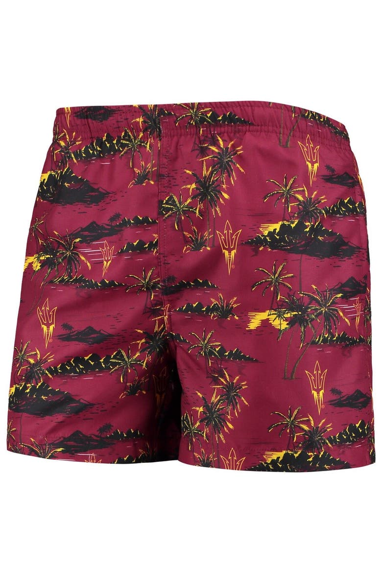 Men's FOCO Maroon Arizona State Sun Devils Island Palm Swim Trunks, Alternate, color, Maroon