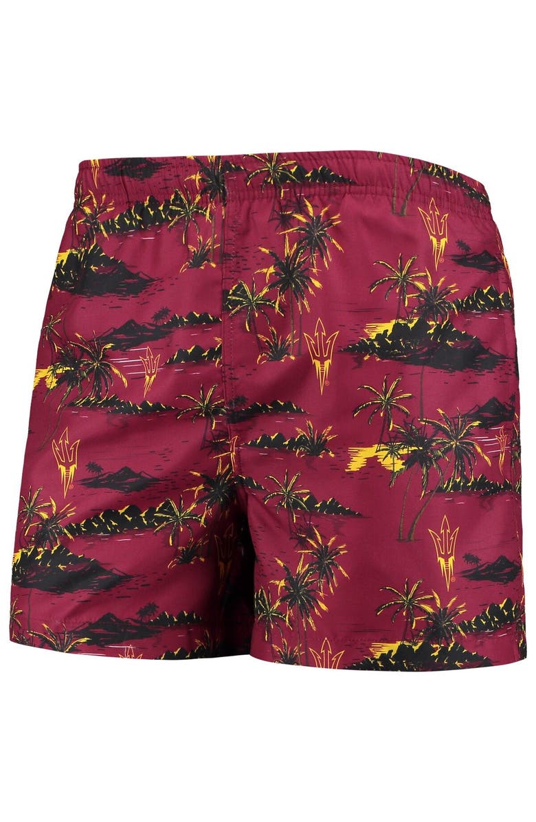 FOCO Men's FOCO Maroon Arizona State Sun Devils Island Palm Swim Trunks, Alternate, color, Maroon